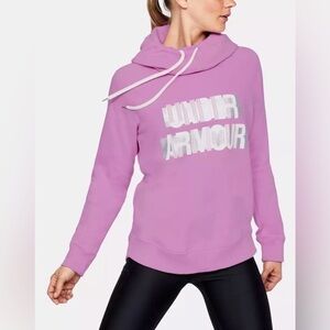 Under Armour Pink Pullover Hoodie with Graphic Design